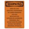 Signmission Safety Sign, OSHA WARNING, 5" Height, Horn Or Light Indicates A Refrigerant, Portrait OS-WS-D-35-V-13247 - alternate 1